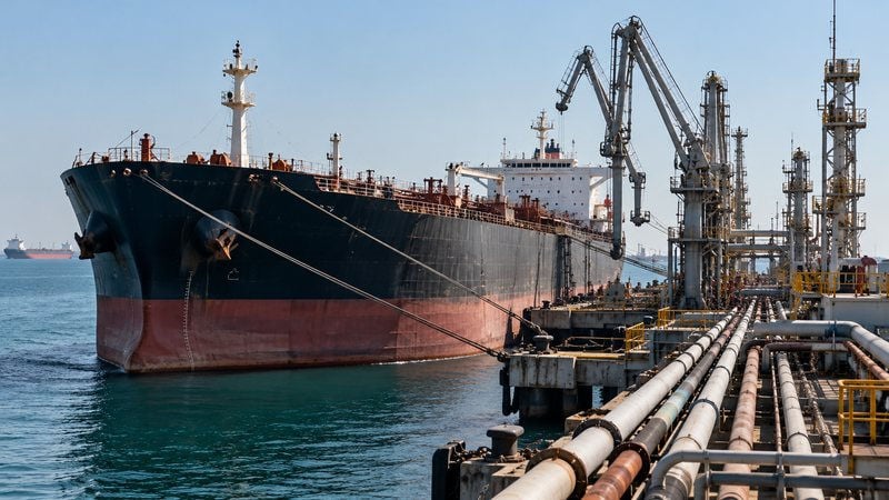 نفتکش و تأسیسات انتقال نفت در پایانه صنعتی