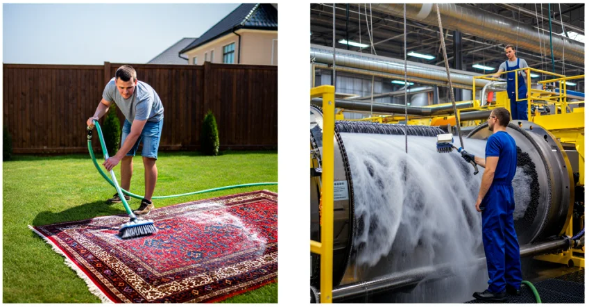 شستن فرش در خانه بهتر است یا قالیشویی