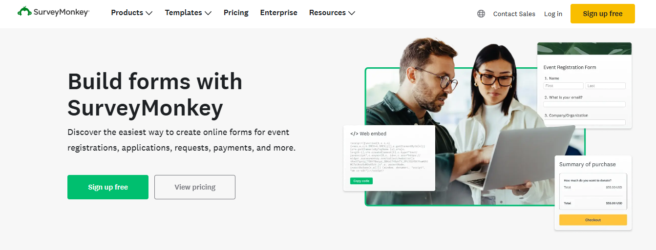 SurveyMonkey نرم افزار ساخت فرم آنلاین