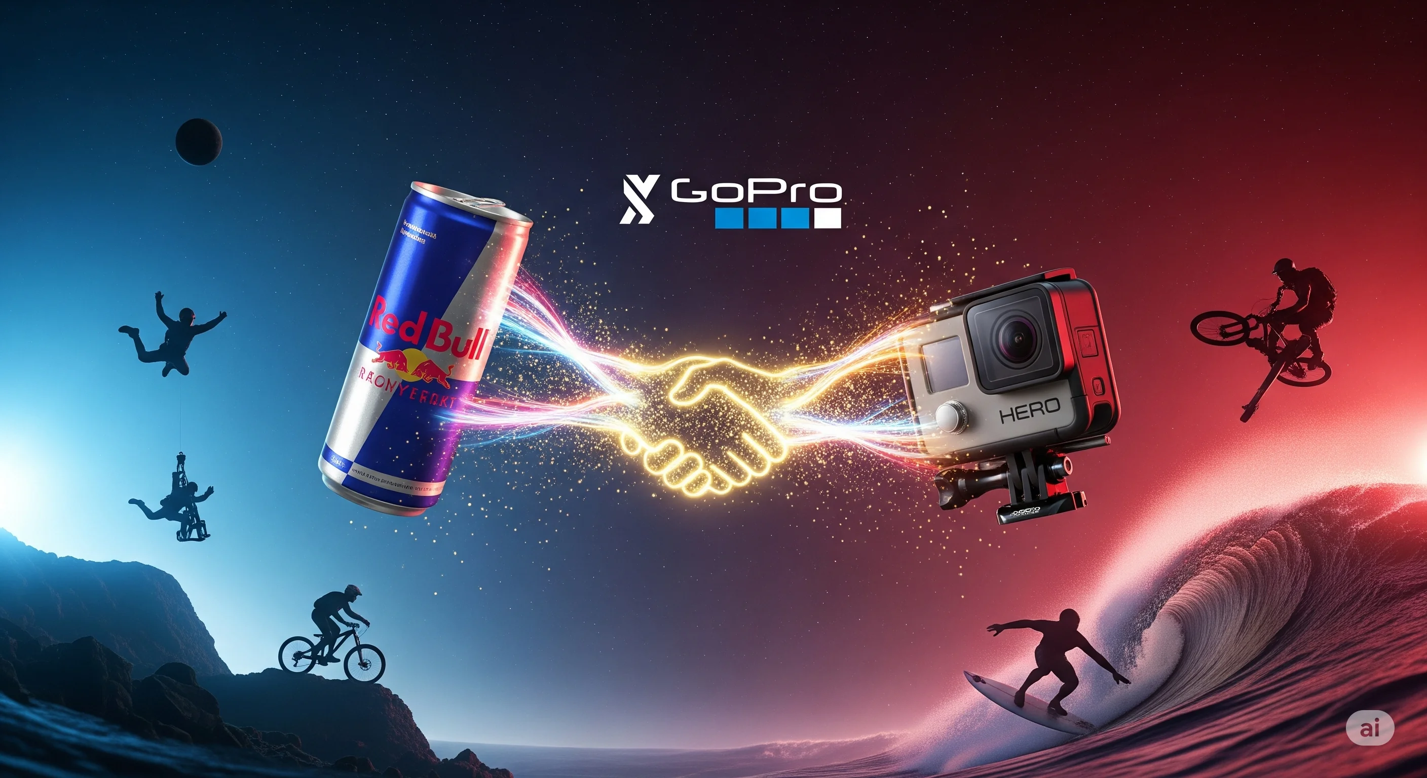 دوربین های ورزشی گو پرو و نوشیدنی انرژی زای